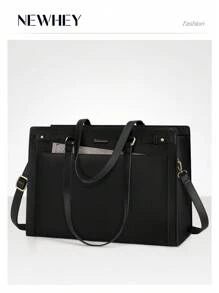 NEWHEY 15.6 Inch Women's Laptop Bag, PU Leather Briefcase, Waterproof Office Handbag, Designer Laptop Sleeve, Suitable For Office, Teachers, College Students, Travel, Large Capacity, Professional - Multicolor - View 2