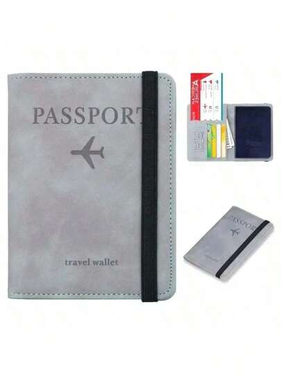 多槽多功能护照夹，PU 皮革护照套，简约时尚身份证夹，旅行护照钱包/RFID 护照套钱包夹 PU 皮革卡夹护照夹旅行必需品，适合女性男性家庭度假卡夹，适合女性化妆包周年纪念礼物小礼物礼物创意