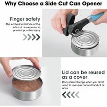 Manual Can Opener With Safe Side Cut And Smooth Edge Durable Sharp Blade EffortSaving Knob And Comfortable NonSlip Handle Green - Aqua - View 4