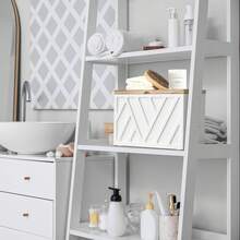 Tampon Holder For Bathroom Decor, Feminine Product Organizer With Lid,Tampon Storage, Wood Pad And Tampon Organizer For Toilet Organizer, Bathroom Accessories Box For Girl Stuff - Khắc trắng - Xem 2