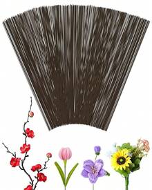 PCS FIVEIZERO 18 Gauge Green Floral Wire Stems Artificial Flower Making,Florist Wire,Flower Wires Crafts,Alambre Para Flores Wreaths, Flower Arrangements And Projects - 棕色 - 查看 2