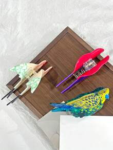 1 peça de prendedor de garra de pássaro, andorinha, papagaio, acessório de cabelo personalizado da moda para rabo de cavalo, coque, decoração de cabelo com garra, acessórios de cabelo para presente, acessórios de outono - Multicolorido - Ver 4