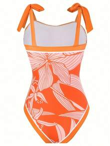 Women Comfort Bikini Set Tummy Control Swimwear Adjustable Ties Breathable Fabric Striped Patterns Summer Beachwear Pool Party - trái cam - Xem 3