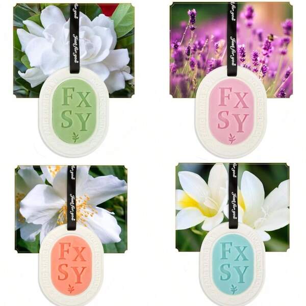 4PCS Cabinet Fragrance Set, featuring four fragrances of lavender, white tea orchid, gardenia, and magnolia, suitable for hanging in wardrobes, kitchens, shoe cabinets, and cars