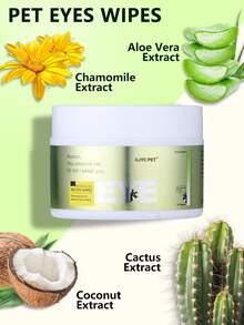 GJYC PET Pet Eye Cleaning Wipes, For Dogs & Cats - Removes Dry Mucus, Discharge and Tear Stains, 120 Pieces