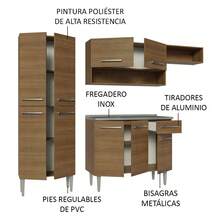 Integrated Kitchen 229cm With Sink Emilly Madesa 12 - Brown - View 5
