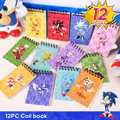 Sega 12 unidades de papel de escrita para caderno com bobina de marca compartilhada, estilo Cyberpunk, oficialmente licenciado pela Sega, design resistente a rasgos, função de propagação plana de 180°, manual com tema de jogo, coleção de periféricos da Comic Con, memórias de sangue quente, recarga de fã, tamanho portátil, controle de quadrinhos, carnaval, item essencial, 1º de junho, temporada de formatura, presente criativo