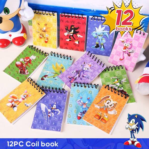 Sega 12PCS Sega Officially Licensed Cyberpunk Style  IP Co-Branded Coil Notebook Writing Paper Double Coil Tear-Resistant Design 180° Flat Spread Function Class Notes Game-Themed Handbook Comic Con Peripheral Collection Burning Hot Blood Memories Fan Faith Recharge Portable Size Comic Control Carnival Must-Have June 1 Graduation Season Creative Gift