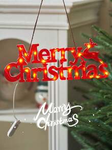 1 buc frânghie/panou luminos clasic cu LED-uri de Crăciun fericit, semn de sărbătoare iluminat, decor festiv din plastic pentru interior și exterior, decor universal pentru petrecerea de Crăciun