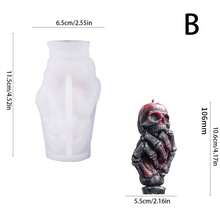 1 pieza Molde de silicona con forma de mano de hueso para velas perfumadas, velas de esqueleto de Halloween, jabón, yeso, decoraciones y regalos creativos