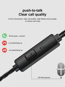 3.5mm Crystal Line Wired In-Ear Headphones, High-Definition Sound Quality, Anti- Design, Comfortable Wear, Compatible With Smartphones, Computers, MP3 And Other Devices, Classic & Fashionable Appearance