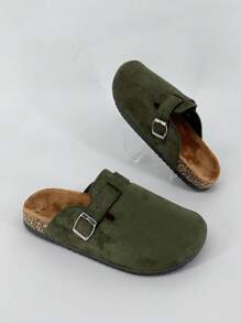 Men's Casual Slippers,Fashionable Unisex Slide-On Slippers,Non-Slip & Wear-Resistant Solid Color Men Slippers For Indoor & Outdoor Wear,Soft Cork Footbed Comfortable For Spring & Summer,Couples Pairs