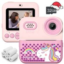 Kids Instant Print Camera, 2.4" HD Screen, 1080P Shooting, Comes With 32G SD Card And Printing Paper, 1080P HD, Fun Gift For 3-12 Years Old Boys And Girls, Toy Camera - ZSK-multicolor - View 17