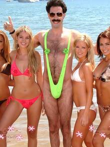 Men's Borat Style Party Wear V Sling Stretch Sexy Underwear Suspender Bodysuit Strap Thongs Bodysuit Surprise Gift - 綠色 - 查看 2