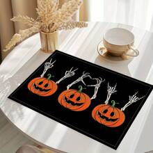 1/4/6件万圣节系列餐垫，主要属于万圣节，节日餐垫，适合派对厨房餐厅装饰，防滑耐热，万圣节快乐餐垫农舍室内厨房餐桌装饰家庭派对，适用于厨房餐桌，室内/室外可洗餐垫可擦拭桌垫。