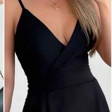 Women's Jumpsuit Tailored Fabric New Collection - màu đen - Xem 2
