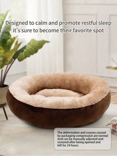 1 Plush Warm And Thickened Circular Pet Nest, Suitable For The Fall And Winter Pet Bed Pet Mat, Suitable For Small And Medium-Sized Dogs And Cats Cat Nest, Doghouse