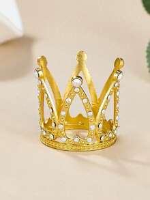 1/2/10 piezas Decoración para pastel con forma de corona de cristales de Rhinestone, decoración de postre, decoración de pastel para fiesta de cumpleaños - Multicolor - Ver 5