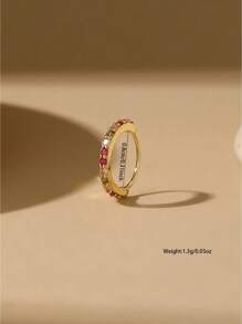 1 件时尚微镶嵌水钻鼻环，女士穿孔首饰 - 金彩 - 查看 4