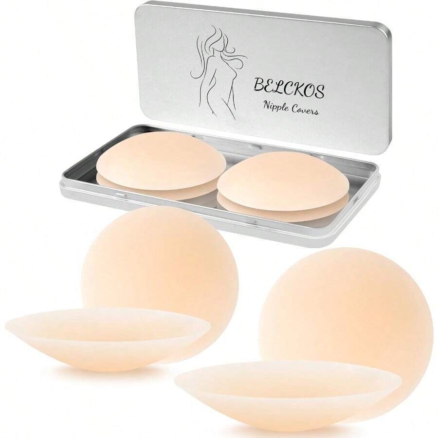 QY Cakes Nipple Covers Non Adhesive Cakes Grippy Seamless Covers Silicone Nipple Covers Nipple Pasties For Women 8380 - khỏa thân - Xem 1