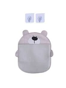 1 pezzo Rete organizzatrice di giocattoli da bagno per bambini/neonati, borsa di stoccaggio, borsa di stoccaggio a forma di cartone animato con ventosa, cestino di stoccaggio da appendere in bagno, borsa di drenaggio da appendere in bagno, design ad alta capacità