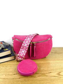 Marsupio casual da donna, marsupio retrò in PU, borsa da viaggio multitasca da esterno