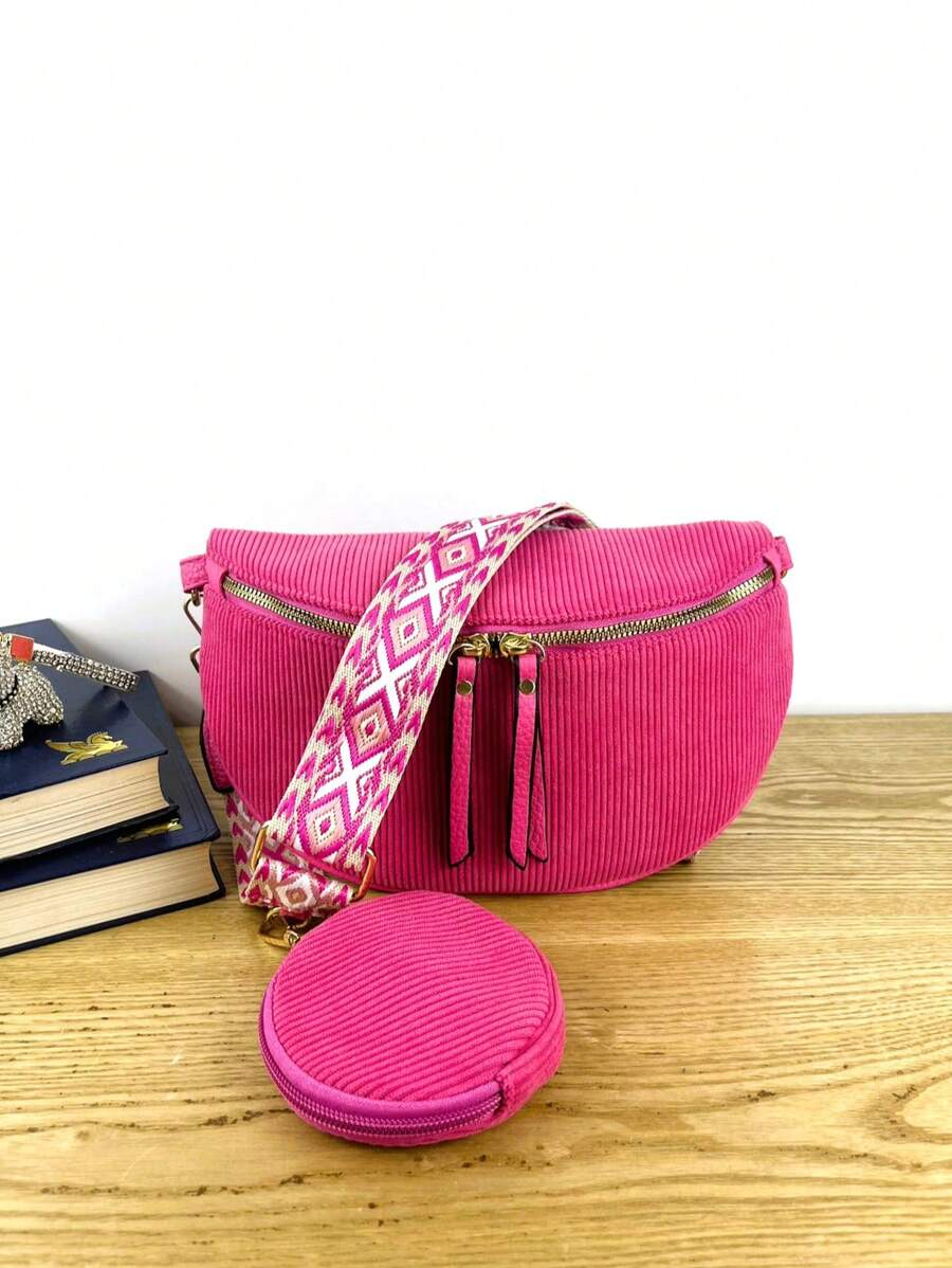 Marsupio casual da donna, marsupio retrò in PU, borsa da viaggio multitasca da esterno