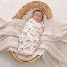 Cobertor de Envolvimento para Bebês, Saco de Dormir Anti-Sobressalto para Recém-Nascidos, Envoltório de Bebê Impresso para Todas as Estações