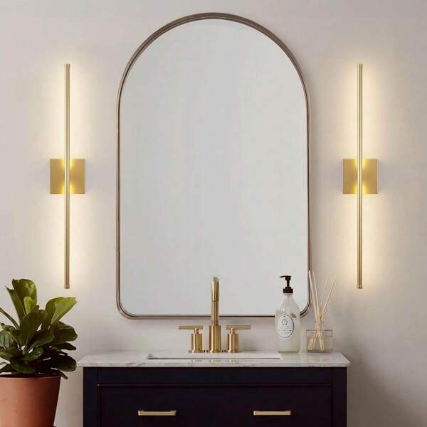 Modern LED Rechargeable Wall Light - Wireless, Gold/Black Options, 3-Color Dimmable With Remote, USB Charging, Touch Switch, 350° Rotation, Timing Function - Ideal For Bedroom, Living Room, Corridor, Bedside, Dining Room, Study & Home Decoration