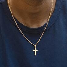 Vintage Gothic Pendant Cross Necklace Cool Street Style Punk Jewelry For Men Women Black Chain Accessories On The Neck Gift - 叉 - 查看 2