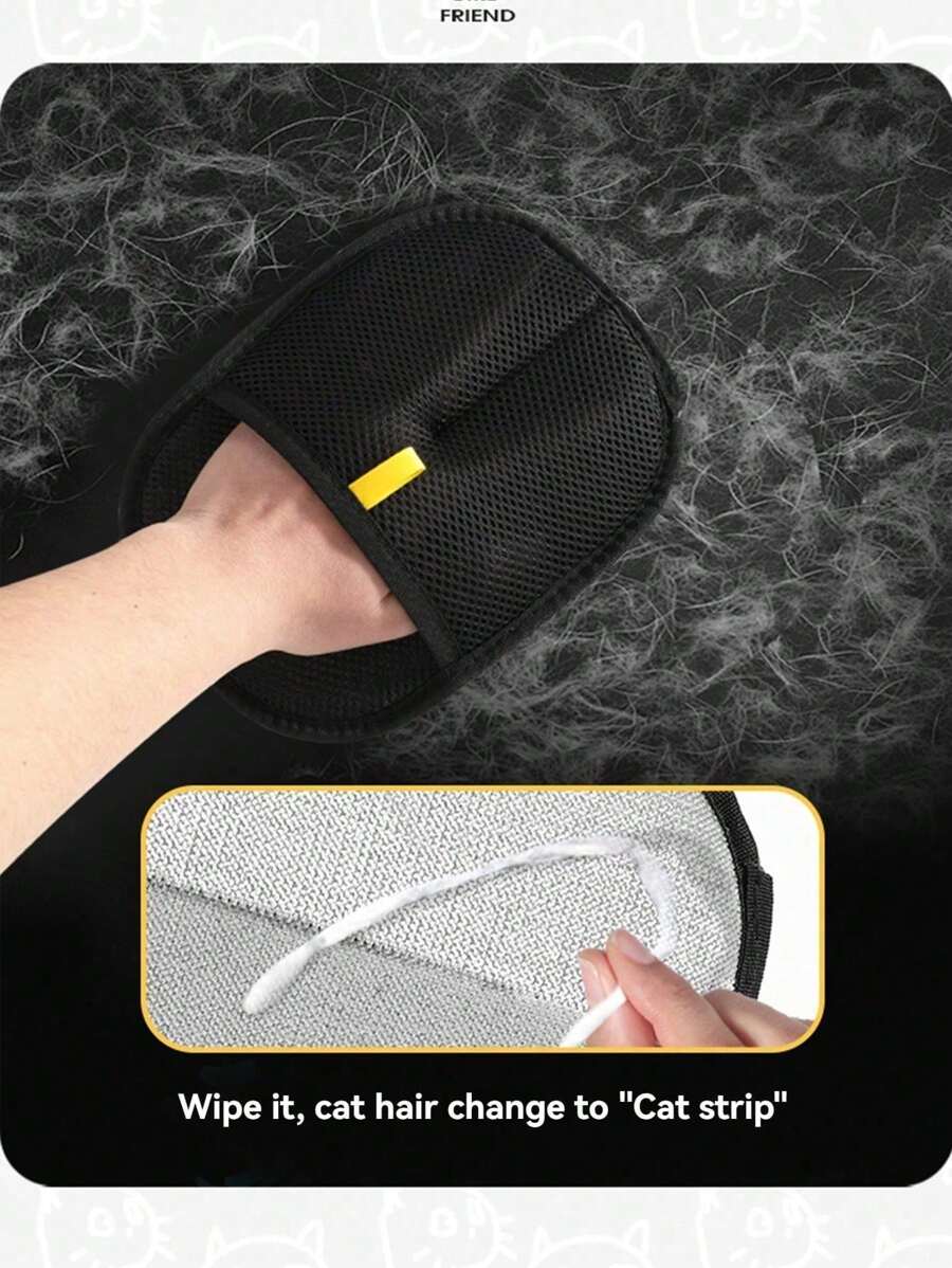 Style Pet Hair Remover, Quick Clean Removal For Dog And Cat Hair, 2-In-1 Pet De-Shedding Tool And Lint Brush, Double-Sided, Battery-Free Dog And Cat Fur Cleaning Comb Pet Hair Removal Gloves