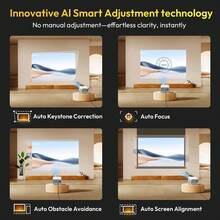 XGODY Gimbal A6 Pro 4K Smart Native 1080P Android Projector WiFi Auto Focus Video Home Theater For Outdoor/Camping/Meetings