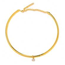 A New Water Drop Collar Personality Gold Circle Adjustable Collar Elegant Versatile Necklace Vacation Party Gift - 銀色 - 查看 5