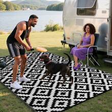 Sour Lemon Large Outdoor Rug, Outdoor Rugs Garden Rugs, Garden Mat For Patio, Easy Cleaning Patio Mat For Camping, Deck, Beach, Picnic-180x270cm - BlackWhite - View 7