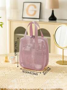 便携式透明网袋，沙滩包，旅行洗漱包，收纳袋，泳衣包，游泳沙滩旅行洗漱包，化妆包，化妆品收纳包，手提包，度假包，夏季度假必备，旅行必备，旅行配件，返校季，圣诞礼物，女士礼物，旅行必备，抽绳游泳洗漱包，旅行收纳桶袋 - 彩色 - 查看 7