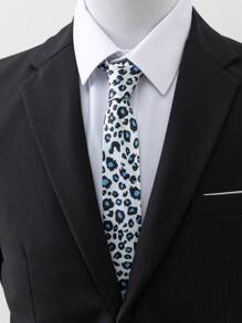 1 Stück Herren Mode Leopard & Streifen Blumen Jacquard Krawatte, formelle Herrenkrawatte