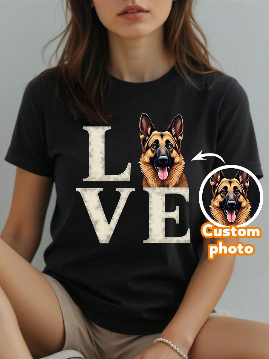 Customized Pet Portrait, Customized Bootleg Shirt, Cat Shirt, Customized Pet Cat & Dog Shirt, Pet Memorial Gift, Customized Retro Cat Bootleg Shirt, Pet Lover Gift, Dog Mom Cat Mom Shirt, Gift, Customized Women T-Shirt