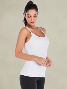 Tender Angel New Women Yoga Long Tank Top, Fitness Shirt Quick Dry Long Top Minimalist Criss-Cross Backless Workout Clothes, Suitable For All Seasons - White - View 5