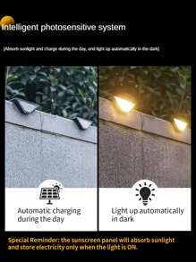 أضواء السلالم بالطاقة الشمسية، أضواء السلالم بالطاقة الشمسية ذات الضوء الدافئ، أضواء خارجية بالطاقة الشمسية، إضاءة من الغسق إلى الفجر، مناسبة لسلالم الحديقة والأرصفة والأبواب الخارجية والأفنية