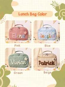 1pc Personalized Lunch Bag With Name, Customized Name Lunch Tote, Back To School Lunch Bag, Reusable Insulated Lunch Box