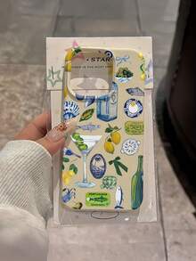 1 件白色柠檬图案全覆盖 TPU 防震手机壳适用于 16、15、14、13、12、11 Pro Max 防水防摔防刮 - 彩色 - 查看 2