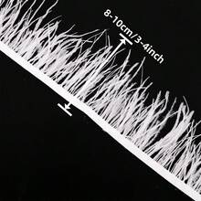 1米/卷 柔软白色人造羽毛边饰丝带 DIY工艺品 嘉年华服装 黑色羽毛 婚纱面料 家居装饰 时尚配饰饰边 | 蓬松质感 8-10厘米宽 - 彩色 - 查看 4