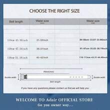 Men's Fashion Business Luxury Vintage Designer Brand Genuine Leather Belt High Quality Women Genuine Leather Dress Strap For Jeans - 黑色 - 查看 9