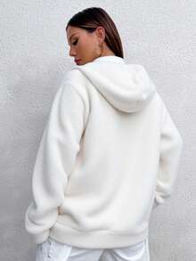 1  Liso    Casual    Poliéster    De Pelito  Cordón  Bolsillo    Vacaciones  Diario  Fiesta de Cumpleaños    INVIERNO - Blanco - Ver 2