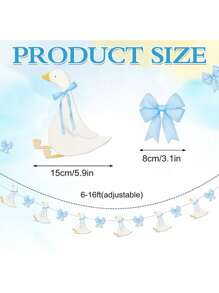 15pcs/Set Silly Goose Birthday Banner And Bow Silly Goose Party Decoration, Farm Animal Baby Shower, Birthday, Party, Gender Revealing Decoration Banner(Blue)