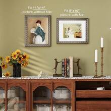 11x14 Vintage Picture Frames,Antique Picture Frame With White Mat For 8x10 Picture,Gold Frame For Wall Decor,1 Pack Ornate Picture Frame,Gold