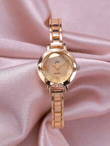 jw 1 White Women's Simple Alloy Quartz Bracelet Watch, Exquisite Round Dial, Fashionable White Hands, Casual And Elegant, High-Quality And Affordable Women's Quartz Watch, Suitable For Everyday Decoration, Wearing, And As A Gift For Women.