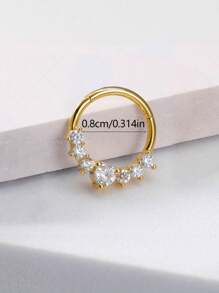 一体式不锈钢银色和金色鼻环套装，女士鼻钉，鼻中隔环饰品，鼻部穿孔饰品，吊坠鼻环配饰，女士身体饰品，鼻部穿孔饰品。 - 圓形 - 查看 21