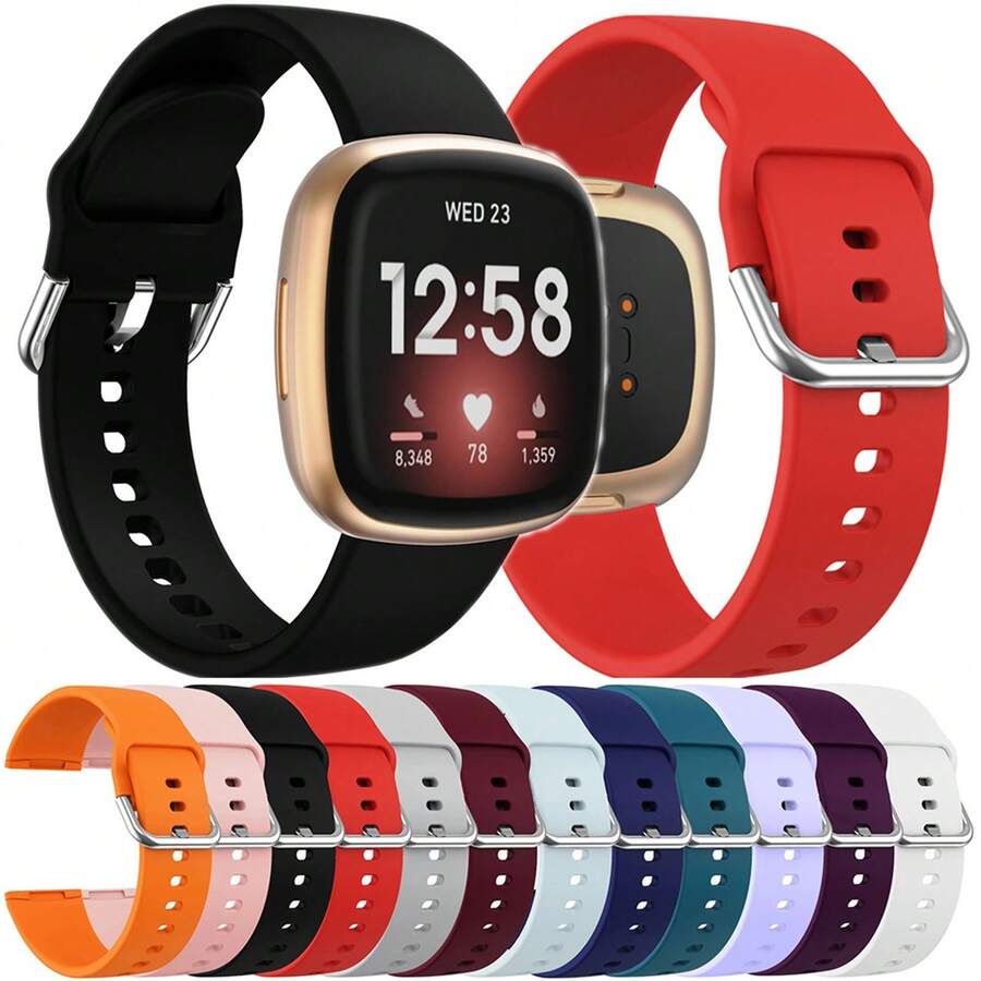 Dây đeo tương thích với Fitbit Sense/Versa 3 / Versa 4 / Sense 2, Dây đeo thể thao bằng silicon mềm, Dây đeo thay thế cho nam nữ - Versa3/Versa4 - Xem 1