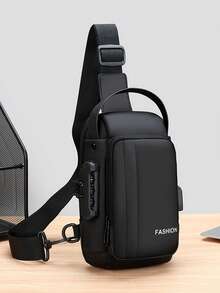 1 件装新款多功能男士胸包、运动/骑行单肩斜挎包带锁